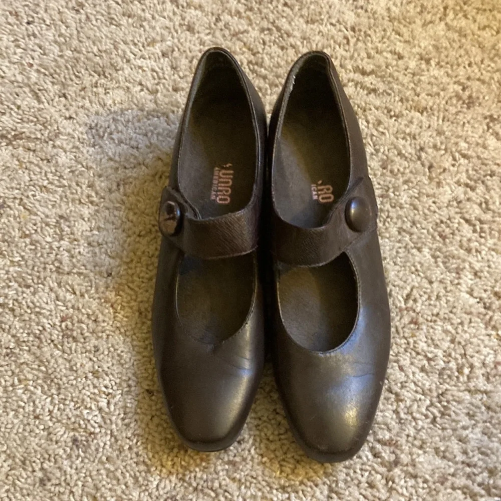 Monroe American Dress Wedge Shoes in Brown Leather Size 9.5 Narrow